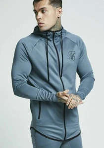 Top/sudadera con capucha SikSilk para atleta con cremallera - gris agua - talla XS (Reino Unido) - Imagen 1 de 4