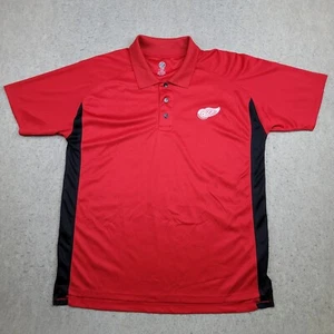 NHL Detroit Red Wings Polo Shirt Mens Large Red Short Sleeve Performance Golf - Imagen 1 de 10