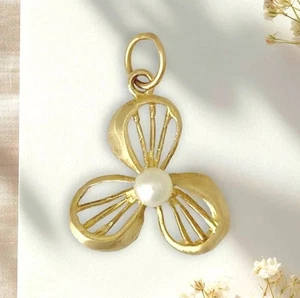 Pearl Pendant 9ct Gold 0.6 gram Real Cultured Pearl - 20 x 14mm - Picture 1 of 1