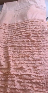 2-teiliges Set Vintage Vorhang Paneele "Land of Nod" 84 Zoll L x 44 Zoll B Pfirsich Rosa Doppelt Rüschen - Bild 1 von 2