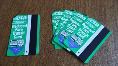 Tarjeta de tránsito vintage original CTA Chicago 1998 tarifa reducida envío gratuito Foto 1 de 2