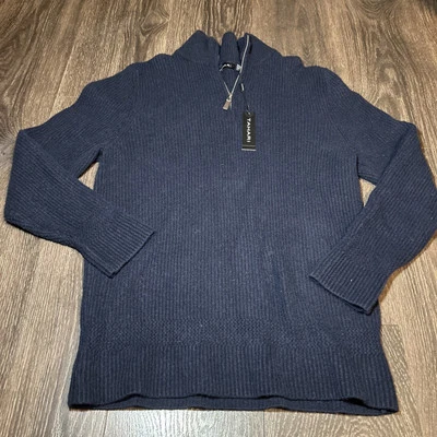 Suéter Tahari Para Hombres Cremallera Cuarto Azul Marino Tejido TALLA S Pequeño Nuevo con Etiquetas $78 H406415M Pullover Foto 1 de 4