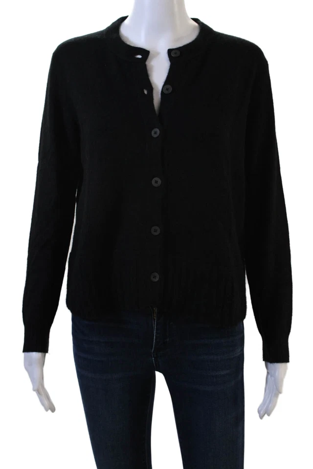 Cárdigan para mujer Inhabit negro 100 % cachemir botón cuello redondo talla S Foto 1 de 4