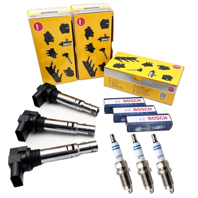 3x NGK Zündspule + BOSCH Zündkerzen 1.2 12V Für VW Polo Seat Ibiza Skoda Fabia - Image 1 of 4