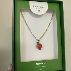 NEW KATE SPADE New York X TARGET Strawberry Charm Tennis Necklace - Picture 1 of 6