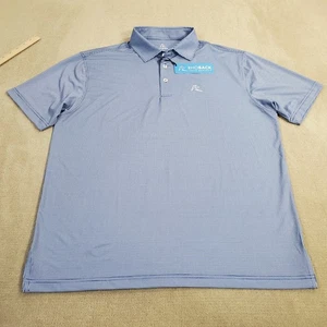 Rhoback The Dogstooth Polo Shirt Mens Large Blue Short Sleeve Performance Golf - Picture 1 of 9