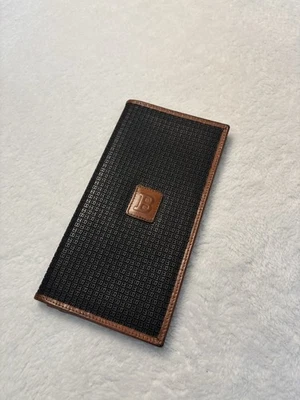 BALLY International Genuine Leather Vintage Long Wallet Tan And Black Monogram - Image 1 of 4