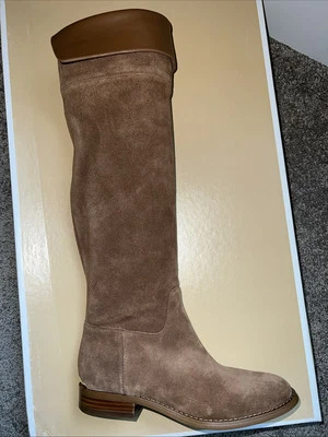 NUEVA Bota de Montar Michael Kors Regina Sobre la Rodilla Plana Marrón Caramelo Oscuro 5.5 Foto 1 de 4