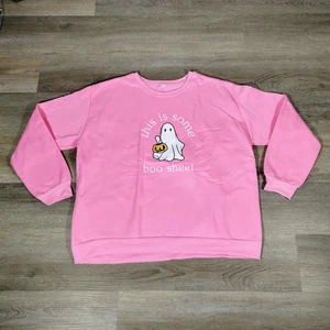 Unbranded "This Is Some Boo Sheet" Fleece Sweater Pink 4XL Halloween Ghost NEW - Picture 1 of 7