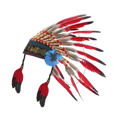 Native American Indian Headdress Stage Performance Role Playing Chief Hat - Image 1 of 4