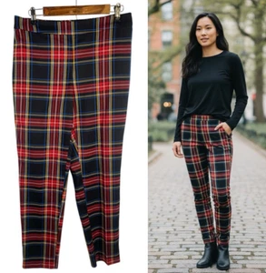 Chaps Ralph Lauren Hose Gr. Medium Pull On Stewart Tartan Karo Schwarz Rot Preppy - Bild 1 von 13