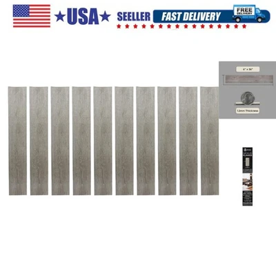 Виниловая напольная плитка Peel and Stick, самоклеящаяся деревянная доска, упаковка 10 шт. 15 квадратных... - Изображение 1 из 4