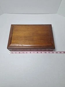 Flair Jewelry box , 12×7.5×2 Inches , Velvet Lined, Wood, Brown, Vtg - Picture 1 of 7