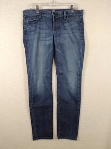 7 FOR ALL MANKIND GWENEVERE SUPER SKINNY Women’s Low Rise Dark Wash Jeans sz 30 - Picture 1 of 10