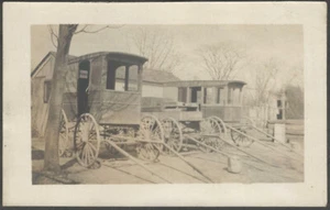 Carro de entrega y granja de dos vagones de caballos original de la década de 1910 instantánea de transporte - Imagen 1 de 1