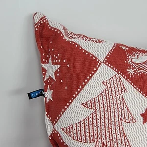 Dakotah 18 x 18 Christmas Tree Ornaments Tapestry Pillow Holly Red White Stars - Picture 1 of 6