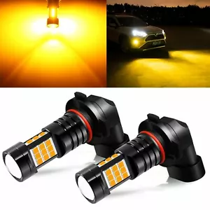 JDM ASTAR 2x H10 9145 9140 9040 27 SMD 3000K Gold Yellow LED Fog Lights - Picture 1 of 10
