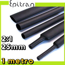 Guaina termorestringente termo restringente termoretraibile termica nera da 25mm