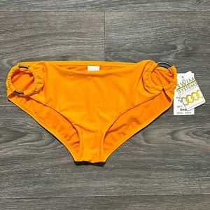 NWT Swim Systems Small Ring Side Hipster Bikini Bottom Bathing Suit Orange - Picture 1 of 7