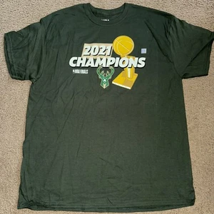 NEW - NBA Milwaukee Bucks 2021 Finals Championship T Shirt Men’s Size XL Green - Picture 1 of 3