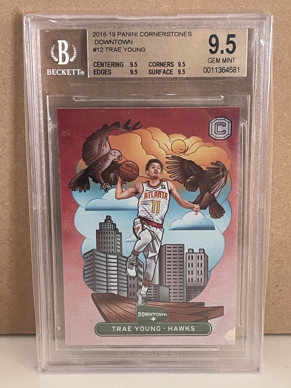 2018 cornerstones trae young downtown bgs 9.5 TRUE GEM MINT Atlanta Hawks