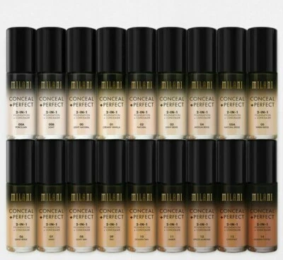 MILANI CONCEAL + PERFECT 2 in 1 FOUNDATION AND CONCEALER NEW YOU CHOOSE SHADE