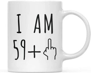 60. Geburtstag Geschenk - 59 + 1 Mittelfinger lustig sechzig 60 Geburtstag Becher Spaß Geschenk - Bild 1 von 6