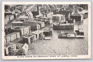 Postal Lowell Massachusetts Flood Merrimac River 1936 - Imagen 1 de 2