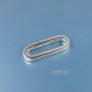 Sterling Silver Oblong Oval Carabiner Link Connector Clasp Shortener 21mm #33249 - Picture 1 of 4