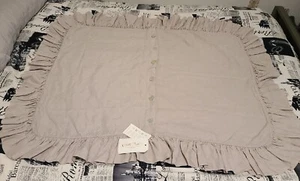 Bella Notte Linens, Delphine Royal Sham With Self Ruffles & Piping - Picture 1 of 3