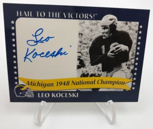 TK LEGACY LEO KOCESKI AUTO CARD 1948 National Champion MICHIGAN WOLVERINES - Picture 1 of 8
