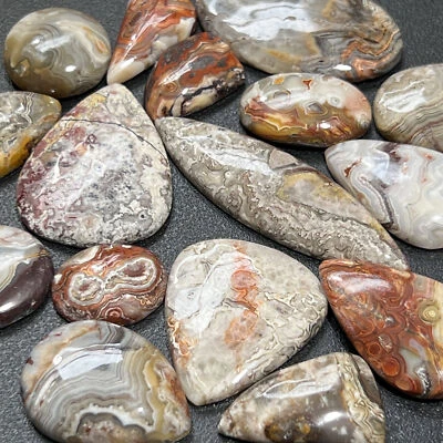 Cabujones de ágata de encaje loco lote al por mayor joyería cabina suministro piedra de risa feliz Foto 1 de 2