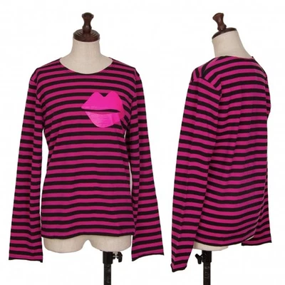 Top de lana a rayas con estampado de labios COMME des GARCONS talla S (K-129920) Foto 1 de 4