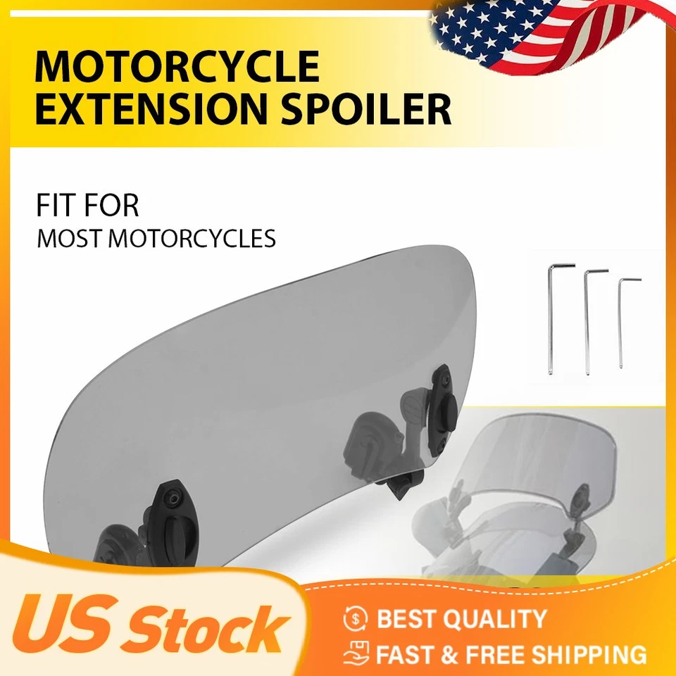 Alerón de extensión de pantalla deflector para parabrisas de motocicleta universal con clip Foto 1 de 4