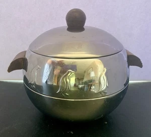 Vintage West Bend Penguin Ice Bucket Insulated Hot Cold Server w/Wooden Handles - Picture 1 of 4