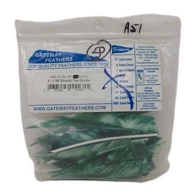 50 plumas de flecha de tiro con arco Gateway 4" ala izquierda: escudo camuflaje árbol verde Foto 1 de 2