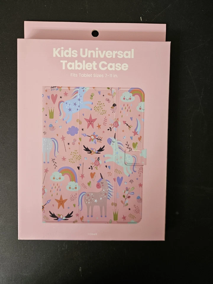 Funda para Tableta Universal para Niños Unicornio Rosa Arco Iris Se Adapta a Tabletas de 7-11" Nueva Foto 1 de 1