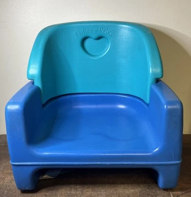 Asiento elevador Fisher Price con respaldo extraíble azul/teel Foto 1 de 4