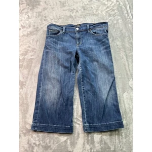 Citizens of Humanity Denim Cropped Wide Leg Jean Blue Size 32 Stretch Whiskered - Picture 1 of 14