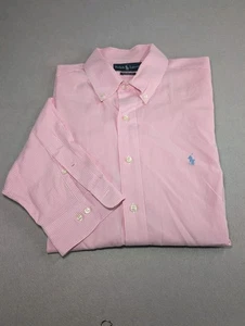 Ralph Lauren Classic Fit Pink and White Striped Button Down Shirt - 17 34x35 - Picture 1 of 9