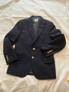 Lands End Kids Classic Navy Blazer with Gold Buttons Boys size 10 - Picture 1 of 8