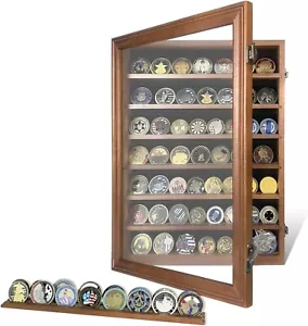 Challenge Münzvitrine 100 Teile Nussbaum Militärschrank Holzregal Schattenkasten - Bild 1 von 7