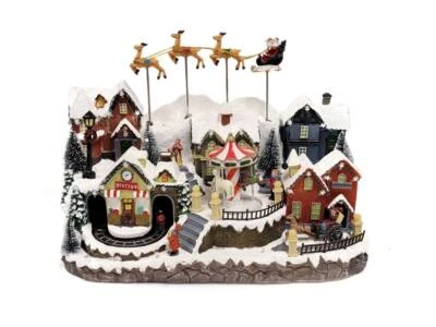 Wizardi Snow-covered Village Christmas Decoration. Christmas Village F07M4-18