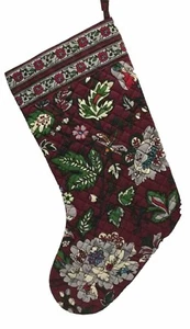 Vera Bradley Holiday Stocking Bordeaux Blooms Purple Christmas - Picture 1 of 6