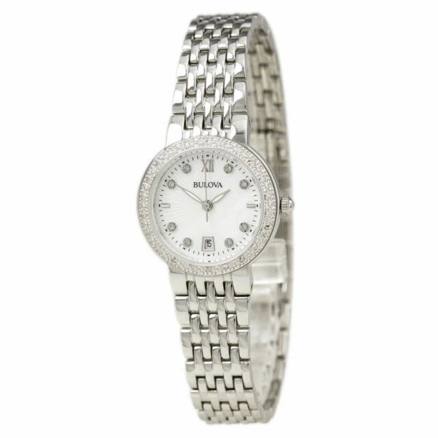 Bulova Women's 96R203 Diamond Dial Quartz Stainless Steel Watch