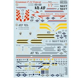 Grumman F-14 Tomcat Parte 2 Calcomanías 1:72 PS 72-275 para Avión Kit Modelo Plástico - Imagen 1 de 3