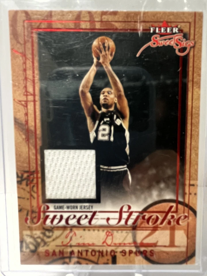 2004-05 Fleer Tim Duncan Sweet Stroke Game Worn Patch  - Image 1 of 4