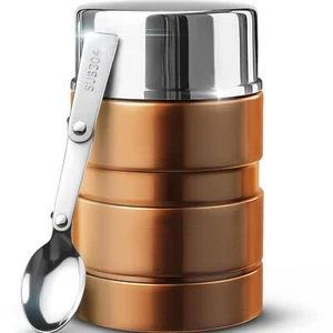 17oz Vacuum Insulated Food Jar Thermos with Foldable Spoon for Hot Cold Drinks - Picture 1 of 7