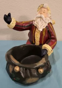 Vintage • Weihnachtsmann mit Spielzeugtasche • Kerzenhalter/Süßigkeitenschale • Internationaler Basar - Bild 1 von 9