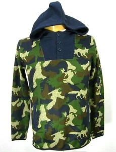 CREWCUTS EVERYDAY J CREW HOODIE BOYS LONG SLEEVE SIZE 16 CAMOUFLAGE GREEN - Picture 1 of 12